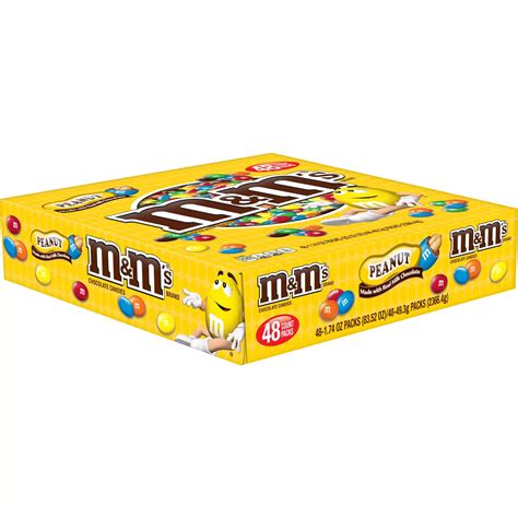 M&M’S Peanut Milk Chocolate Full Size Bulk Candy (1.74 oz., 48 ct ...