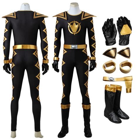 Power Rangers Dino Thunder Black Ranger Tommy Oliver Cosplay Costume