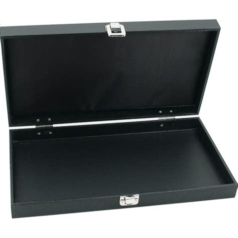 Black Jewelry Display Case (Single metal clasp) w/ Black 7-slot Plastic Tray | Jewelry Storage ...