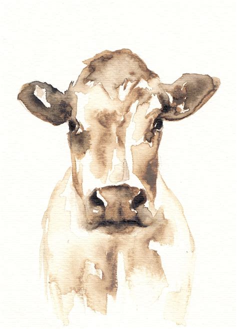 Cow Watercolor Fine Art