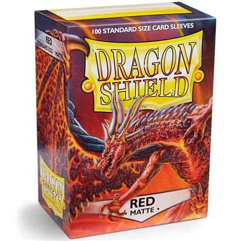 Dragon Shield Standard 100ct Red MATTE 63x88mm Sleeves