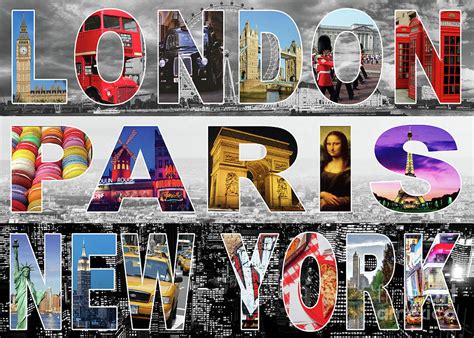 London Paris New York Digital Art by MGL Meiklejohn Graphics Licensing ...