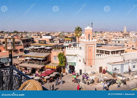 A Mosque in the Jemaa El-Fnaa Square in the Medina in Marrakech Stock Photo - Image of ...