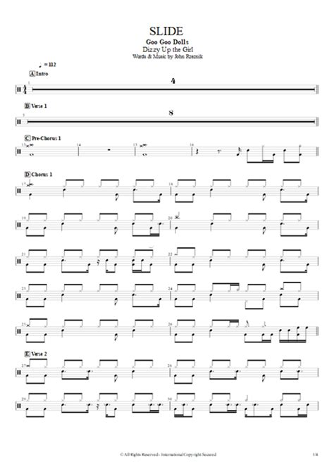 Slide Tab by Goo Goo Dolls (Guitar Pro) - Full Score | mySongBook