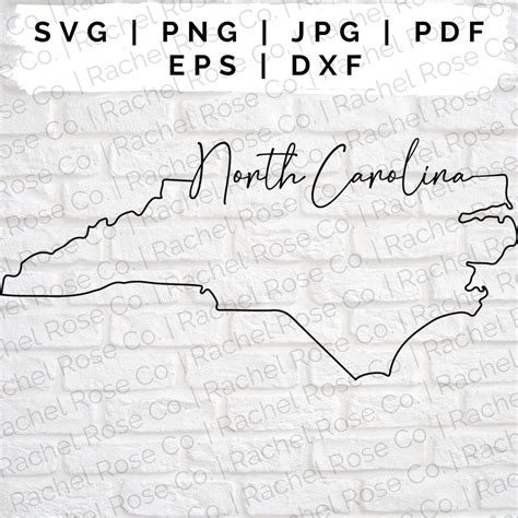 North Carolina SVG Cut Files, North Carolina Outline - Etsy