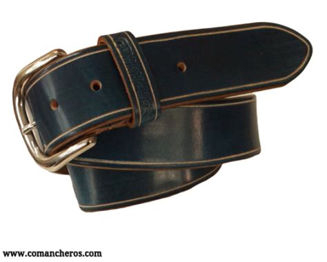 Blue leather belt