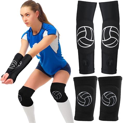 Amazon.com : Hungdao Volleyball Knee Pads and Volleyball Arm Sleeves Knee Pads Hitting Forearm ...