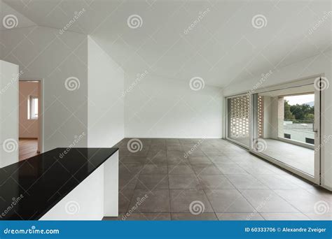 Empty Room of a New Apartment Stock Photo - Image of contemporary, tile: 60333706