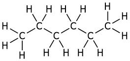 Give the Lewis structure and molecular formula for hexane. | Study.com