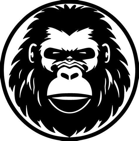 Gorilla, Black and White Vector illustration 26708870 Vector Art at ...