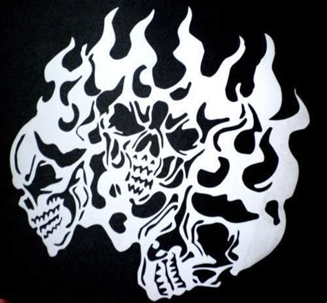 free stencil templates of animals with flames | Skull Stencil: Airbrushes | eBay | Skull stencil ...