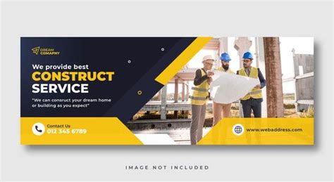 Premium PSD | Construction service social media cover web banner template | Company banner, Web ...