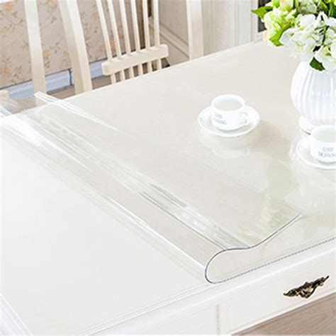 yazi PVC Clear Tablecloth Waterproof Table Protector Kitchen Dining ...