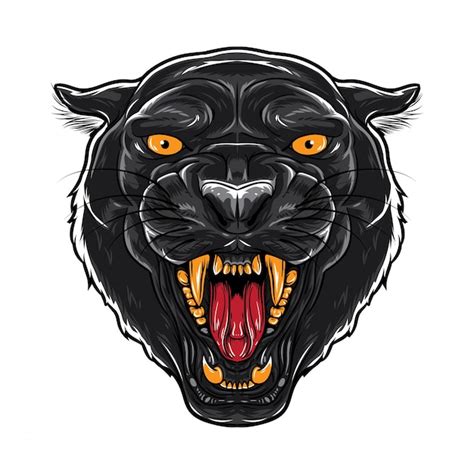 Premium Vector | Angry black panther face