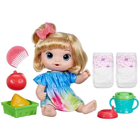 Baby Alive Fruity Sips Doll, Apple, Pretend Juicer Baby Doll Set, Kids 3 and Up, Blonde Hair ...