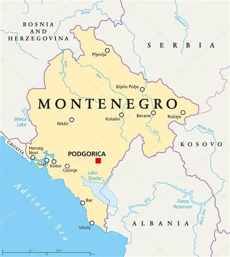 Montenegro Political Map — Stock Vector © Furian #84142516