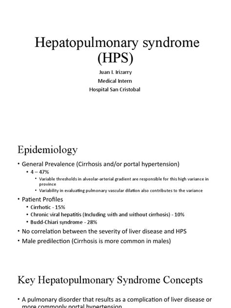 Hepatopulmonary Syndrome | PDF | Cirrhosis | Vasodilation