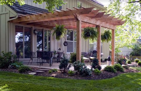 Pergola attached to the house. Nice touch. | Backyard, Patio, Backyard patio