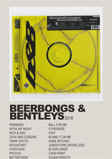 Post Malone - Beerbongs & Bentleys | Music poster design, Movie poster ...