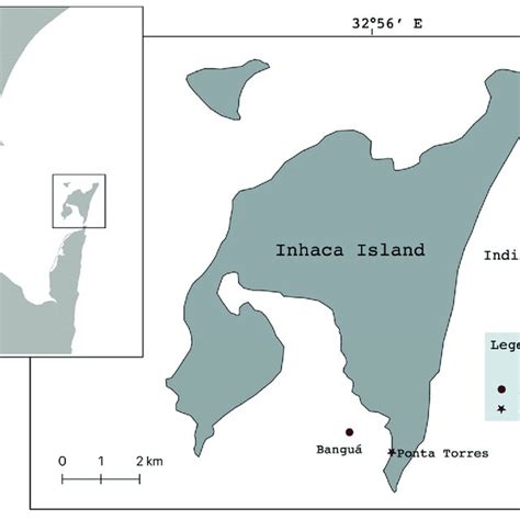 Map illustrating the study area (Inhaca Island). | Download Scientific ...