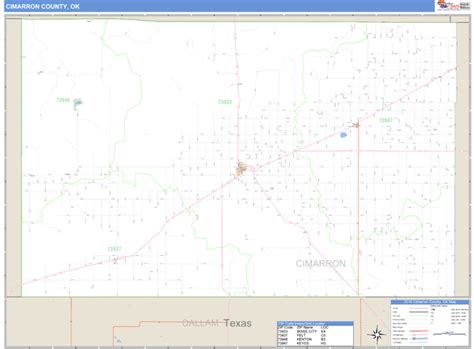 Cimarron County, Oklahoma Zip Code Wall Map | Maps.com.com