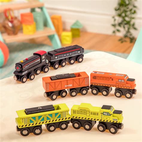 Wood & Wheels | Wooden Toy Trains | B. Woodsy | B. toys