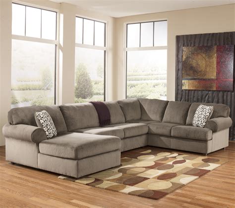 Ashley Signature Design Jessa Place - Dune Casual Sectional Sofa with Left Chaise | Dunk ...