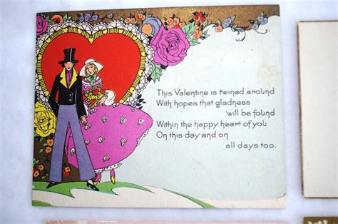 4 Vintage 1920s Valentine Cards / Postcards: Edwardian Era - Etsy