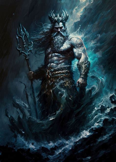 'Poseidon' Poster, picture, metal print, paint by KyzArt | Displate ...