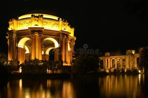 Palace of Fine Arts at Night Editorial Photography - Image of area ...