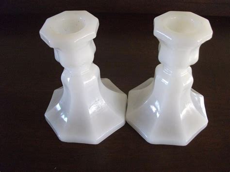 Vintage Milk Glass Candle Holders