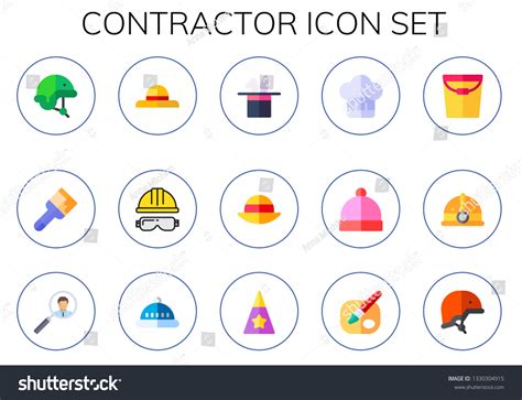 Contractor Icon Set 15 Flat Contractor Stock Vector (Royalty Free) 1330304915 | Shutterstock