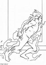 Human Torch coloring Page sketch template