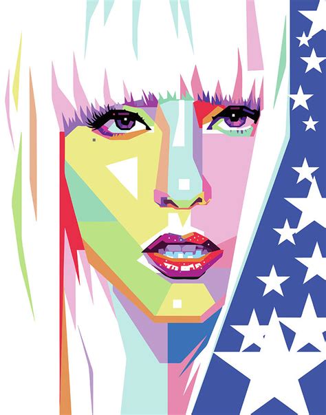 Lady Gaga Wpap Pop Art Digital Art by Ahmad Nusyirwan | Pixels