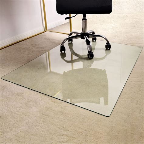 GLSLAND Office Chair Mat for Carpet - 36" x 46" Tempered Glass Floor ...