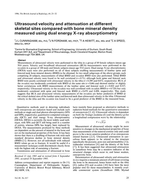 (PDF) Ultrasound velocity and attenuation at different skeletal sites ...