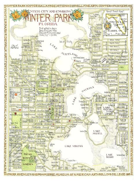 Winter Park, Florida Map - Etsy | Map of florida, Winter park florida ...