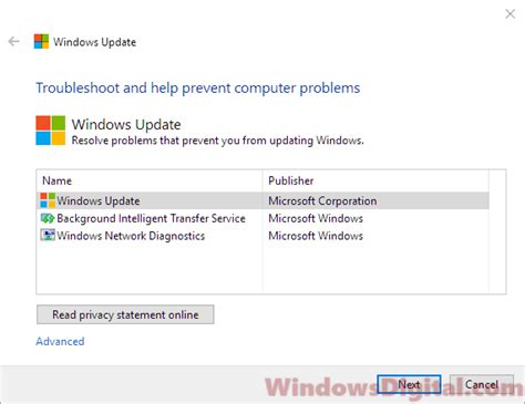 Windows Update Troubleshooter Not Working Windows 10/11