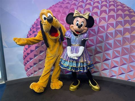 Minnie, Pluto, Mickey, and Goofy Appearing in 50th Anniversary Outfits at Disney Visa Card ...