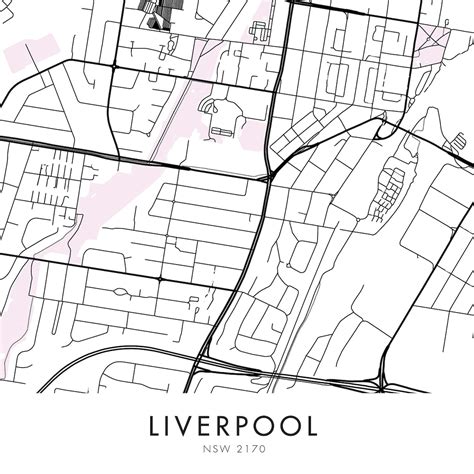 Liverpool Sydney Australia City Map Print Wall Art Print - Etsy