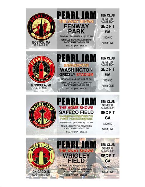 Printable Tickets! - Page 4 — Pearl Jam Community