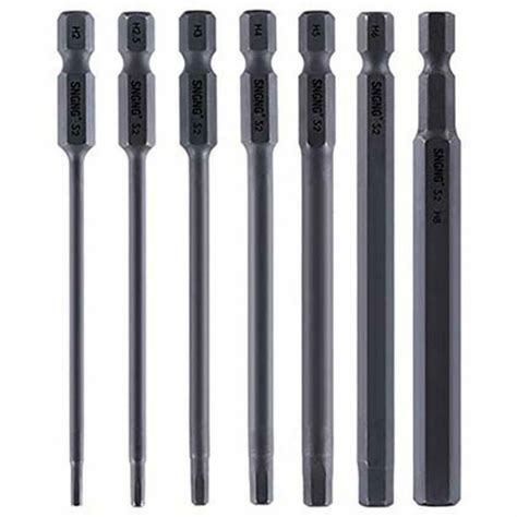 7pcs Hex Head Allen Bit Set 100mm/4 Inch Long Metric H2-H8 Quick Release Shank - Walmart.com ...