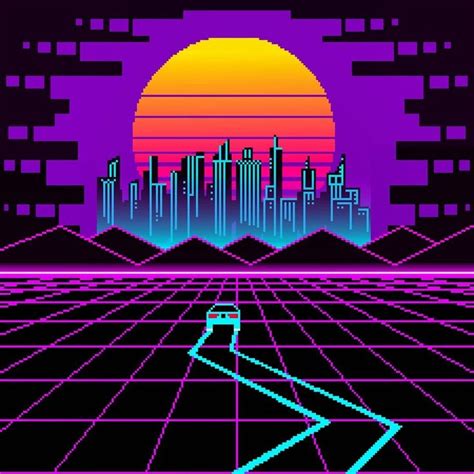 Neon City | Arte em pixels, Vaporwave, Retro