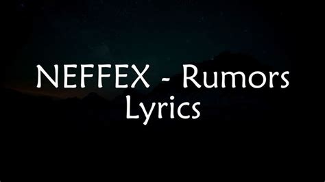 NEFFEX - Rumors (Lyrics) - YouTube | Lyrics, Rumor, Verse