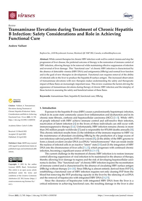 (PDF) Transaminase Elevations during Treatment of Chronic Hepatitis B ...