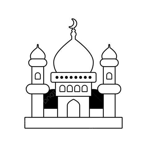 Mosque Outline Vector PNG Images, Outline Mosque Design, Muslim, Mosque, Ramadan PNG Image For ...