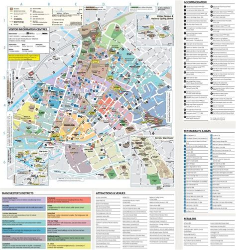 Manchester tourist attractions map | Manchester city centre map ...