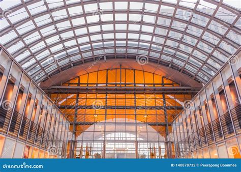 Architecture of Modern Train Station Stock Photo - Image of glass ...