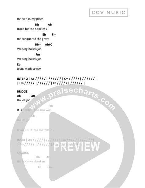 Jesus Made A Way Chords PDF (CCV Music) - PraiseCharts