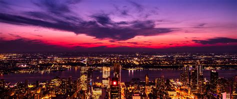 New York City Wallpaper 4K, Twilight, Sunset, Cityscape